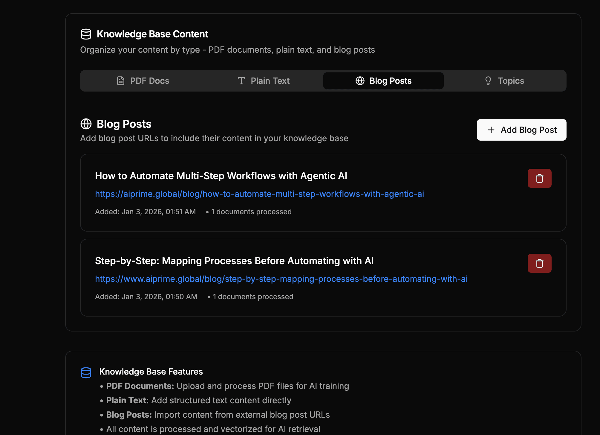 RAG knowledge base for generating LinkedIn posts from PDFs, text, and blog posts